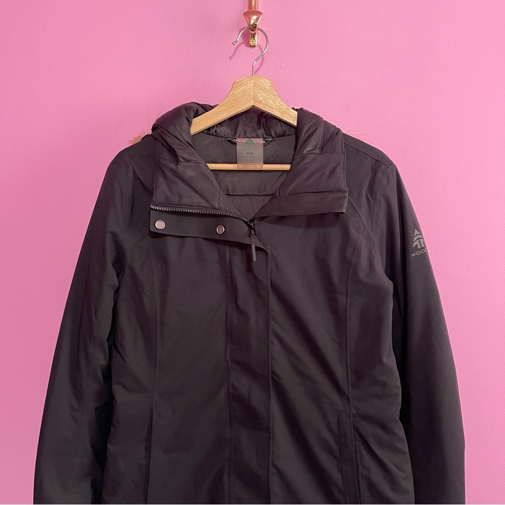 Woods‎ Smythe Down Parka Medium Black Waterproof Winter Coat Jacket - Picture 3 of 14